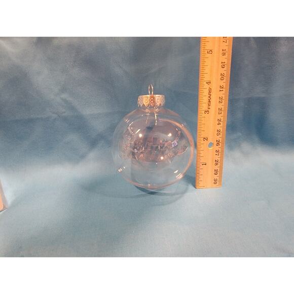 Celebrate It Set Of 6  3" Clear plastic Ornaments round NIB Make Your Own Crafts - Picture 4 of 6